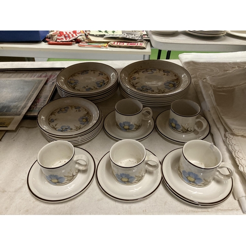 240 - A QUANTITY OF 'CORNFLOWER' DINNER WARE TO INCLUDE PLATES, CUPS, SAUCERS, ETC