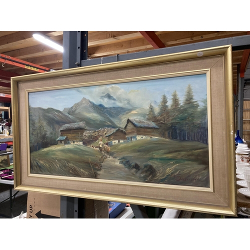 269 - A FRAMED OIL ON BOARD OF AN ALPINE SCENE SIGNED MARIO MARIANI (1943-2011)