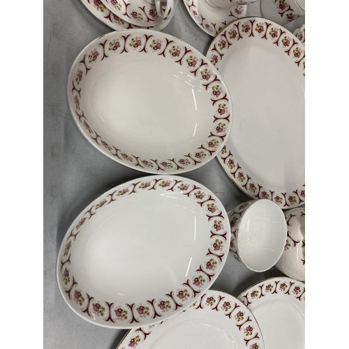 278 - A STAFFORDSHIRE 'BAKEWELL' CLASSIC DINNER SERVICE TO INCLUDE SERVING PLATTERS, VARIOUS SIZES OF PLAT... 