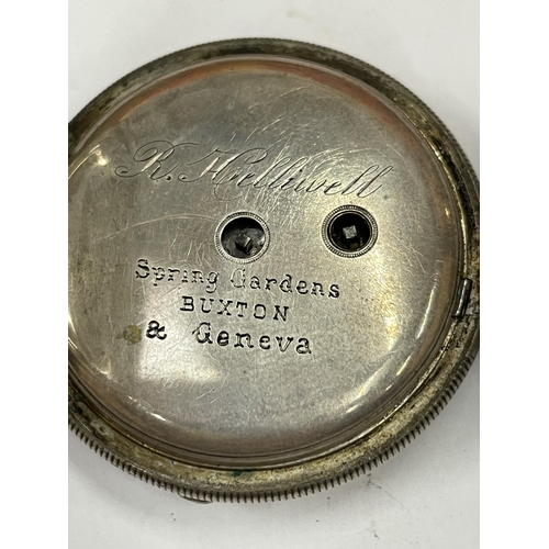 593 - AN R HELLIWELL No.86013 MARKED FINE SILVER LADIES POCKET WATCH