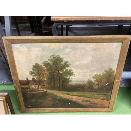 1011 - TWO VICTORIAN OIL ON CANVAS PAINTINGS OF COUNTRY SCENES