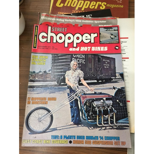 1047 - SIX VINTAGE AMERICAN MOTORCYCLE MAGAZINES TO INCLUDE - CHOPPERS AND CYCLE WORLD FROM THE 1960'S AND ... 