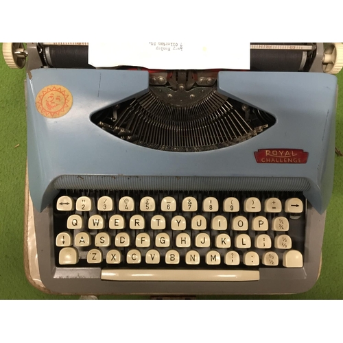 1066 - A VINTAGE ROYAL CHALLENGE TYPEWRITER IN A CASE