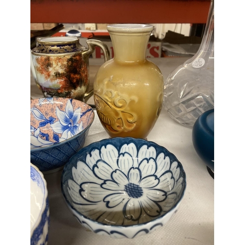 1131 - A QUANTITY OF CHINA AND CERAMIC ITEMS TO INCLUDE NORITAKE, CUPS, VASES, BOWLS, ETC