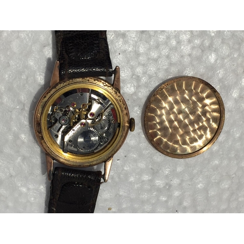 732 - A 9CT GOLD VINTAGE HELVETIA WRISTWATCH