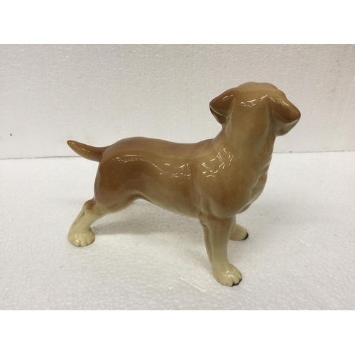 769 - A LARGE COOPERCRAFT SPANIEL TOGETHER WITH A CERAMIC LABRADOR