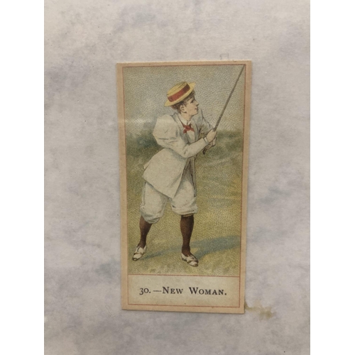 957 - A FRAMED SET OF VINTAGE GOLFING CIGARETTE CARDS