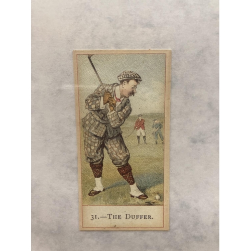 957 - A FRAMED SET OF VINTAGE GOLFING CIGARETTE CARDS