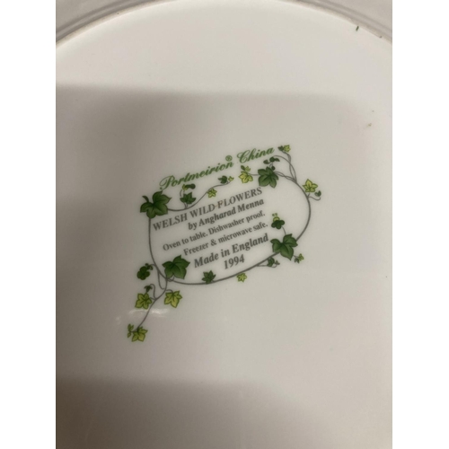 967 - FOUR PORTMEIRION CABINET PLATES - 'WELSH WILD FLOWERS' BY ANGHARAD MENNA