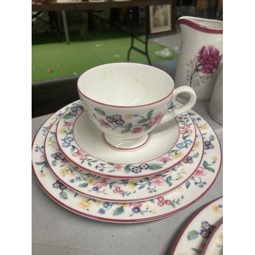 978 - A QUANTITY OF CHINA AND GLASSWARE TO INCLUDE ROYAL ALBERT 'MARGEURITE' TRIOS, ETC