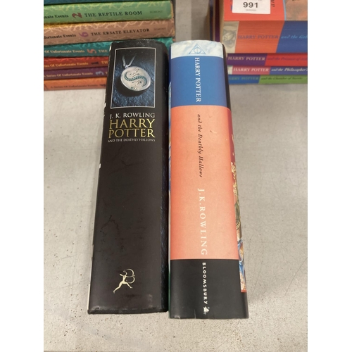 989 - TWO FIRST EDITION HARDBACKS HARRY POTTER AND THE DEATHLY HALLOWS BY J.K ROWLING WITH DUSTOCVERS BOTH... 