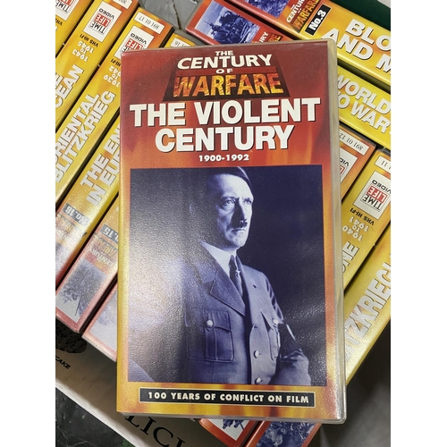 506 - THIRTEEN VHS VIDEOS - THE CENTURY OF WARFARE VIDEOS VOLUMES 1 - 3 AND 10 - 20