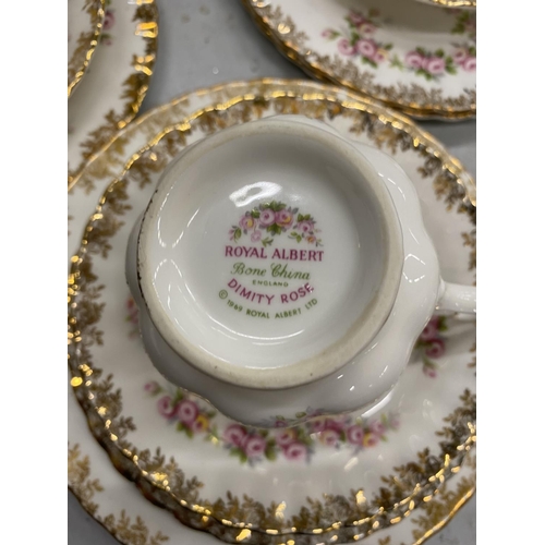 538 - A LARGE COLLECTION OF ROYAL ALBERT DIMITY ROSE SOME SECONDS