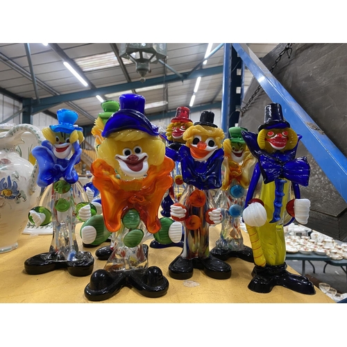 544 - EIGHT MURANO CLOWN FIGURES