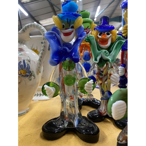 544 - EIGHT MURANO CLOWN FIGURES