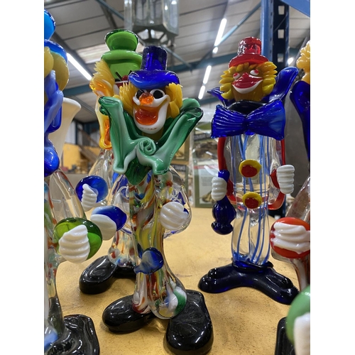 544 - EIGHT MURANO CLOWN FIGURES