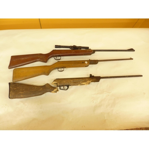 439 - THREE AIR RIFLES FOR RESTORATION, .22 BSA METEOR, PLUS TWO FURTHER AND A TELESCOPIC SIGHT (4)