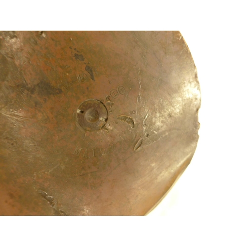 482 - A WORLD WAR I BURST SHELL CASE DATED 1918, DIAMETER OF BASE APPROX 18CM, 18TH CENTURY SWORD HILT AND... 