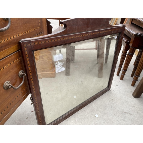 2491 - AN EDWARDDIAN MAHOGANY AND INLAID DRESSING CHEST, 42