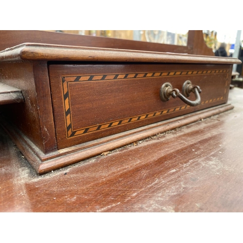 2491 - AN EDWARDDIAN MAHOGANY AND INLAID DRESSING CHEST, 42