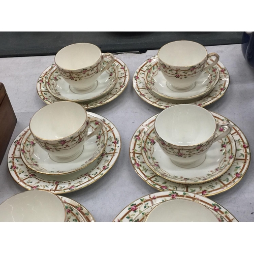 208 - A QUANTITY OF QUEEN'S CHINA CUPS, SAUCERS AND SIDE PLATES