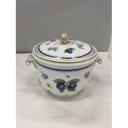 12 - A PITTORIA RICHARD GINORI ITALY FRUIT DESIGN CERAMIC ICE BUCKET CACHE WITH ORIGINAL GLASS LINER