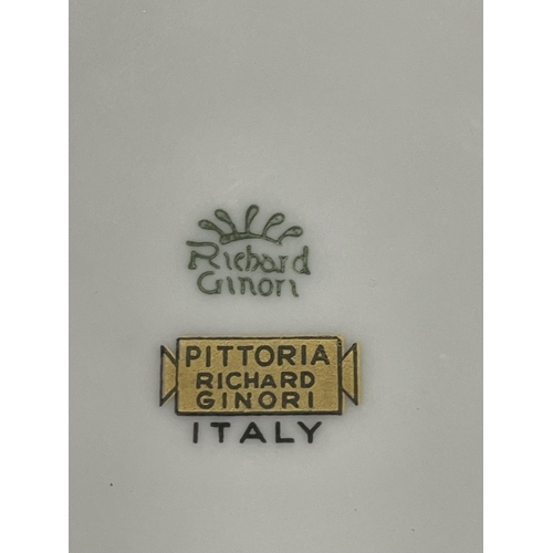 12 - A PITTORIA RICHARD GINORI ITALY FRUIT DESIGN CERAMIC ICE BUCKET CACHE WITH ORIGINAL GLASS LINER