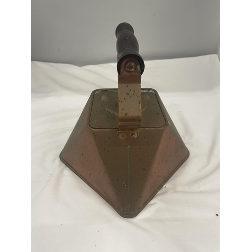 34 - AN ARTS AND CRAFTS CHRISTOPHER DRESSER INSPIRED  COPPER KETTLE OCTAGONAL SHAPE WITH BAKELITE HANDLES