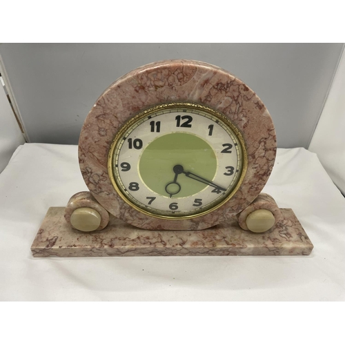 52 - AN ART DECO MARBLE CLOCK