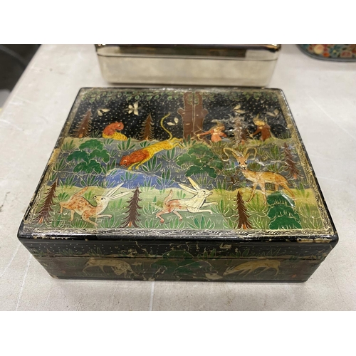 102 - A LARGE COLLECTION OF VINTAGE BOXES TO INCLUDE AN ORIENTAL STYLE ONE WITH DRAWERS, MARQUETRY JEWELLE... 