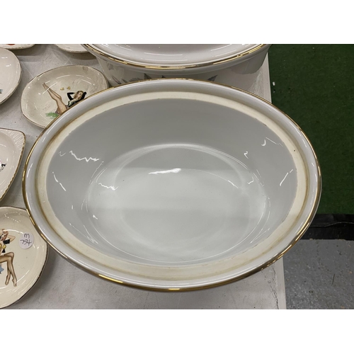 93 - TWO OVAL SHAPED ROYAL WORCESTER TUREENS WITH FLORAL PATTERN