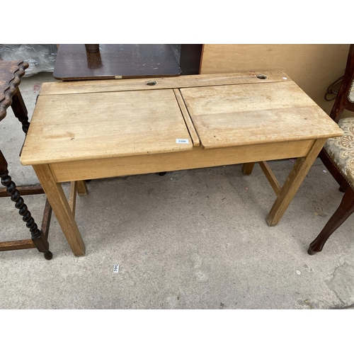 2398 - A MID 20TH CENTURY DOUBLE CHILDS SCHOOL DESK