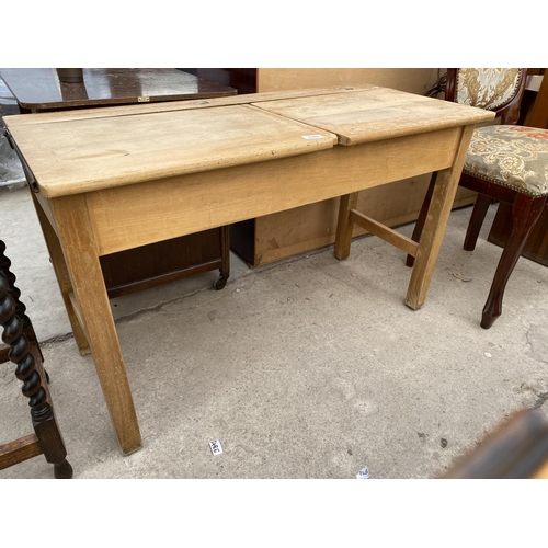 2398 - A MID 20TH CENTURY DOUBLE CHILDS SCHOOL DESK