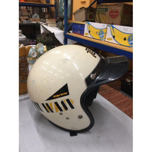 146 - A VINTAGE TOP TEK MOTORBIKE SAFETY HELMET