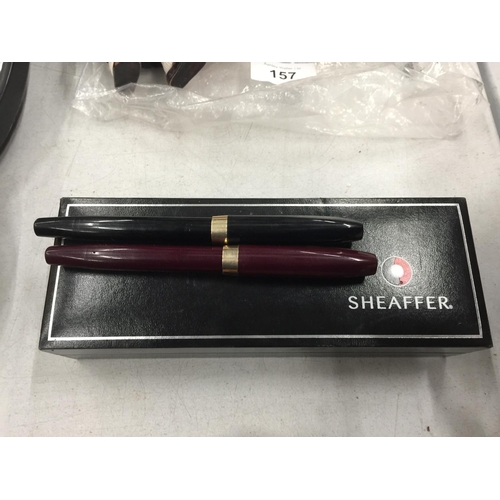 156 - TWO SCHAEFFER FOUNTAIN PENS - BOXED