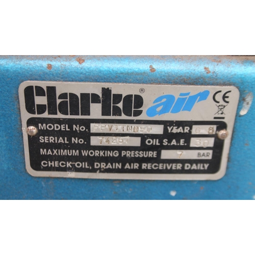 1 - CLARKE PETROL AIR COMPRESSOR - GWO- + VAT