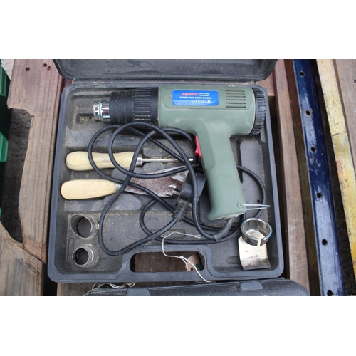 313 - 2 ELECTRIC HEAT GUNS COMPLETE WITH CASE  NO  VAT