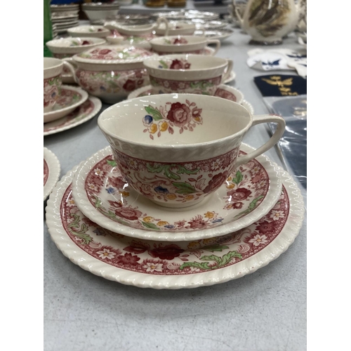 260 - A JOHNSON BROS 'WINCHESTER' TEASET TO INCLUDE CUPS, SAUCERS, SIDE PLATES, CREAM JUG AND SUGAR BOWL