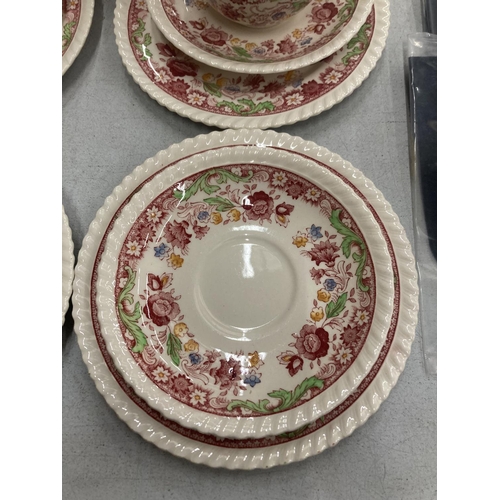 260 - A JOHNSON BROS 'WINCHESTER' TEASET TO INCLUDE CUPS, SAUCERS, SIDE PLATES, CREAM JUG AND SUGAR BOWL