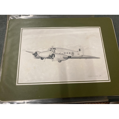 270 - A SET OF SIX BRITISH AEROSPACE PLASTIC PLACEMATS FEATURING DIFFERENT AVRO AIRCRAFT, SIGNED AND DATED... 