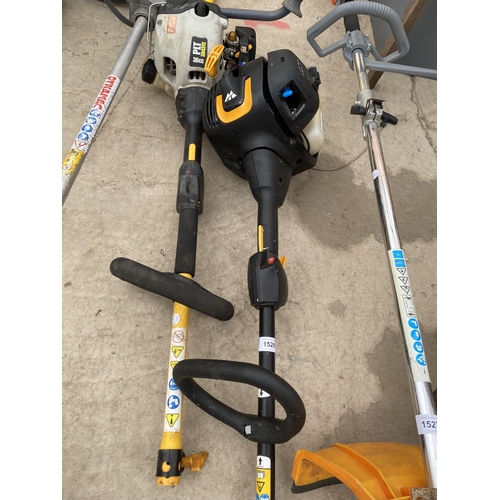 1528 - A RYOBI PETROL STRIMMER BODY AND A MCCULLOCH PETROL STRIMMER BODY