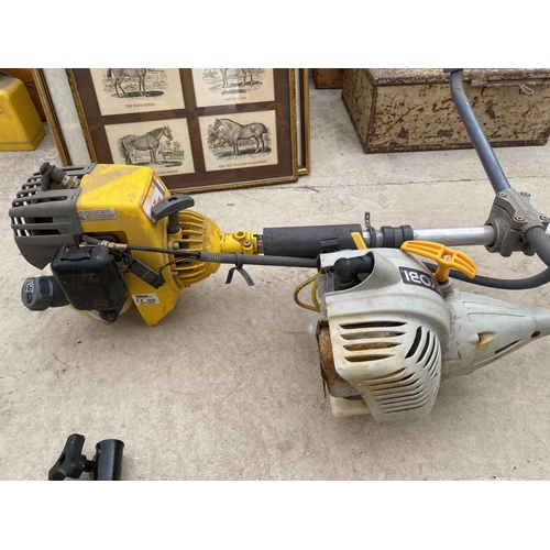 1529 - A RYOBI PETROL GRASS STRIMMER AND A FURTHER DYNAMAC PETROL GRASS STRIMMER