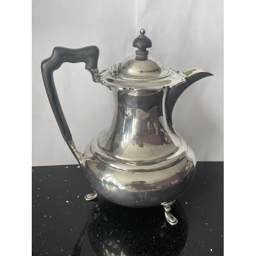 30A - A HALLMARKED SHEFFIELD SILVER 1908 COFFEE POT GROSS WEIGHT 482 GRAMS