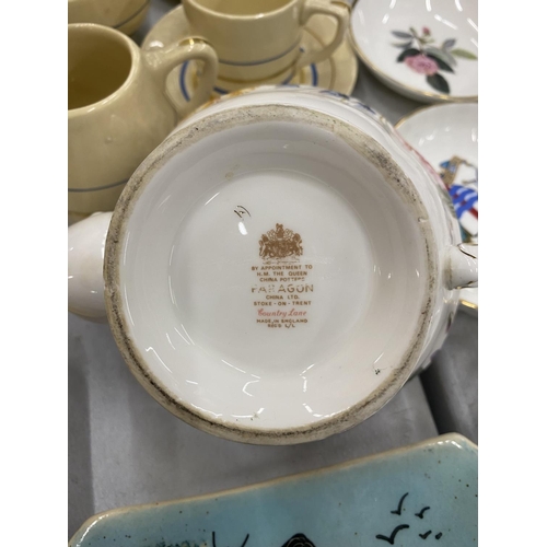 88 - A GRAYS POTTERY 'SUNBUFF' COFFEE SET TO INCLUDE A COFFEE POT, SUGAR BOWL, CREAM JUG, CUPS AND SAUCER... 