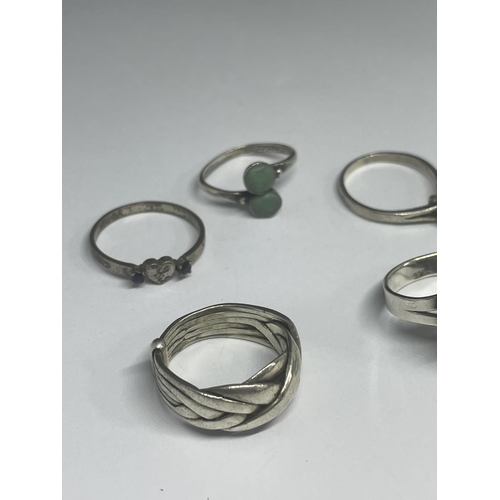 534 - FIVE VARIOUS MARKED SILVER RINGS