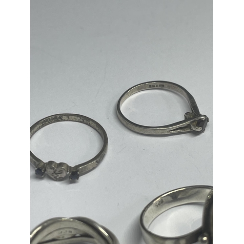 534 - FIVE VARIOUS MARKED SILVER RINGS