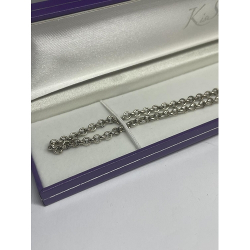 539 - A MARKED SILVER BELCHER NECKLACE IN A PRESENTATION BOX