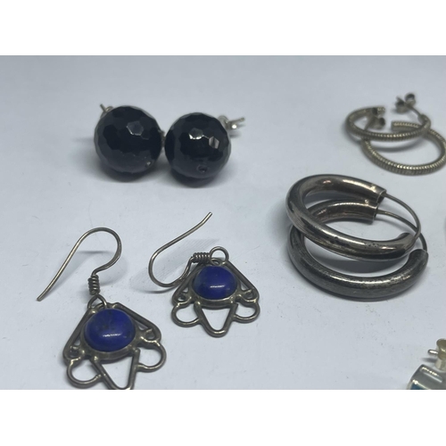 607 - SIX VARIOUS PAIRS OF SILVER EARRINGS