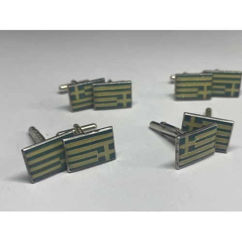 611 - FOUR PAIRS OF SILVER CUFFLINKS