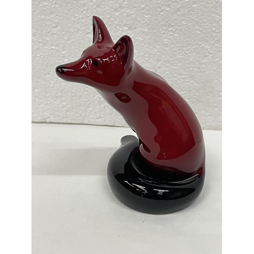 314 - A DOULTON FLAMBE SITTING FOX